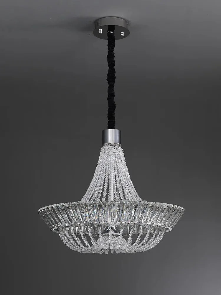 lustre moderne en cristal français led pour hôtel et villa