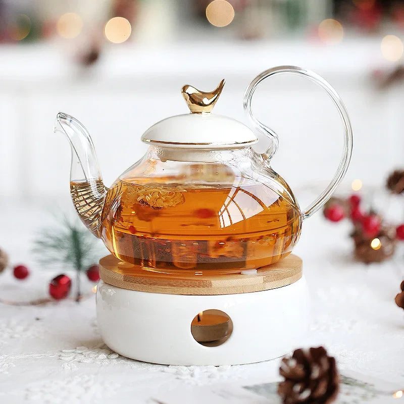 Service à thé vintage en porcelaine avec chauffe théière - vue 4 sur 4