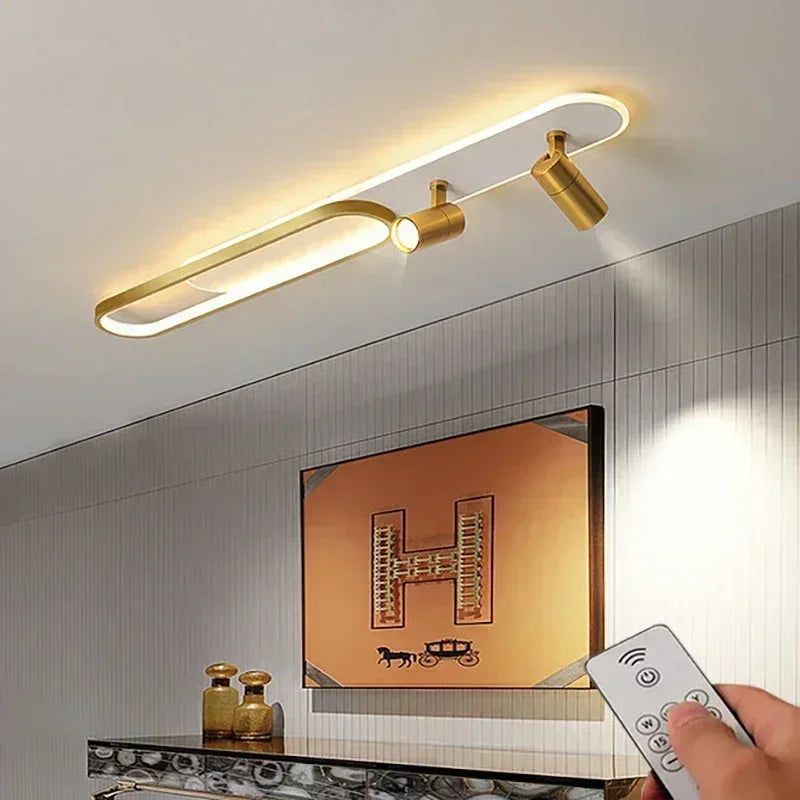 plafonnier moderne à leds avec projecteur pour décoration maison - vue 2 sur 26