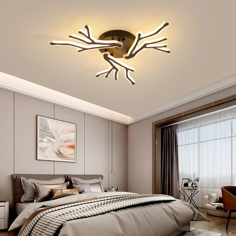 lustre créatif en forme de branche moderne en fer pour décoration intérieure - vue 5 sur 16