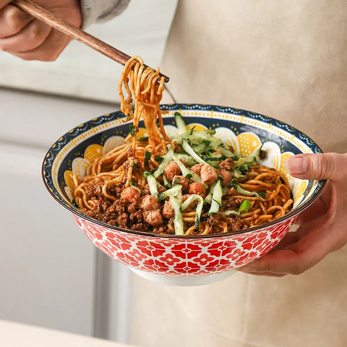Bol céramique bohème motifs 20 cm soupe ramen