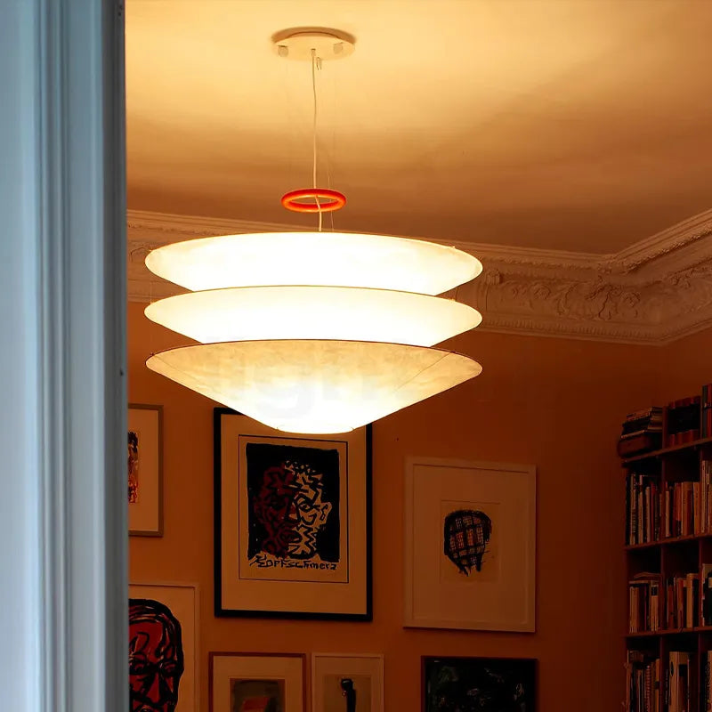 Nordique Wabi Sabi vent Led plafond lustre salon salle à manger Bar décor à la maison suspension lampe chambre Loft luminaire suspendu - vue 5 sur 8