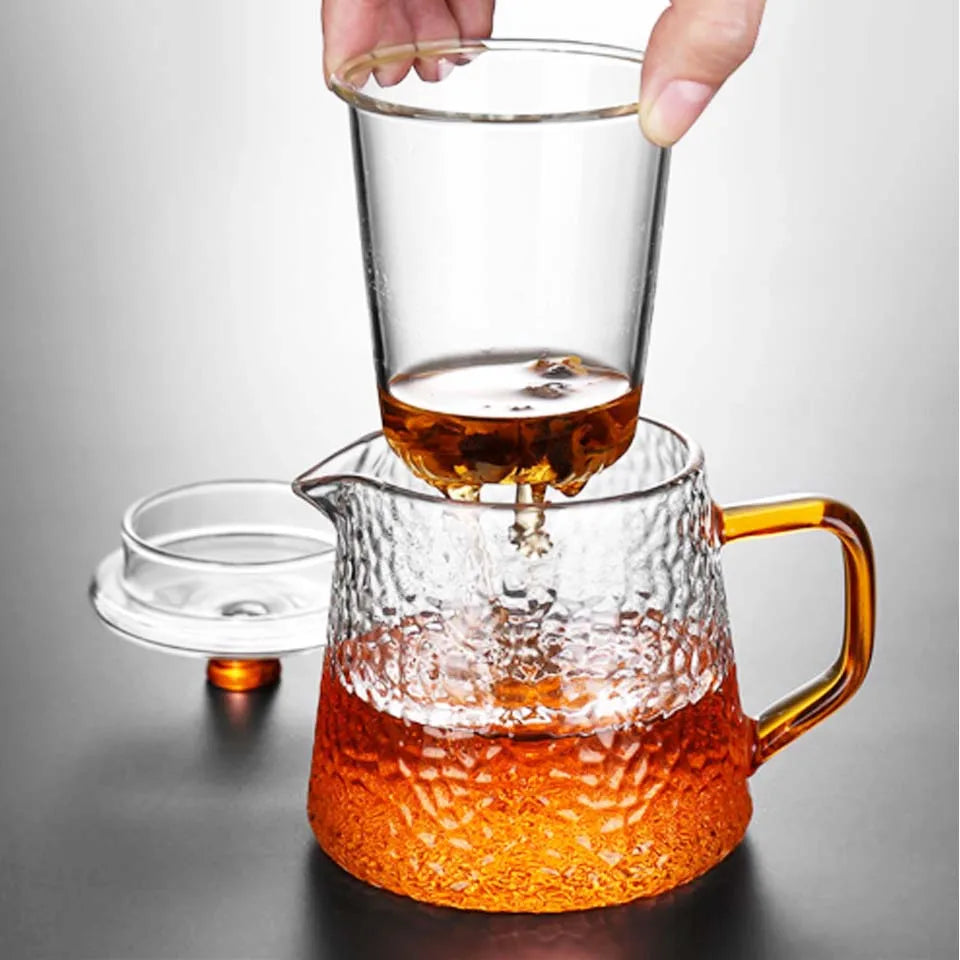 théière japonaise verre infuseur style traditionnel résistante chaleur - vue 3 sur 7