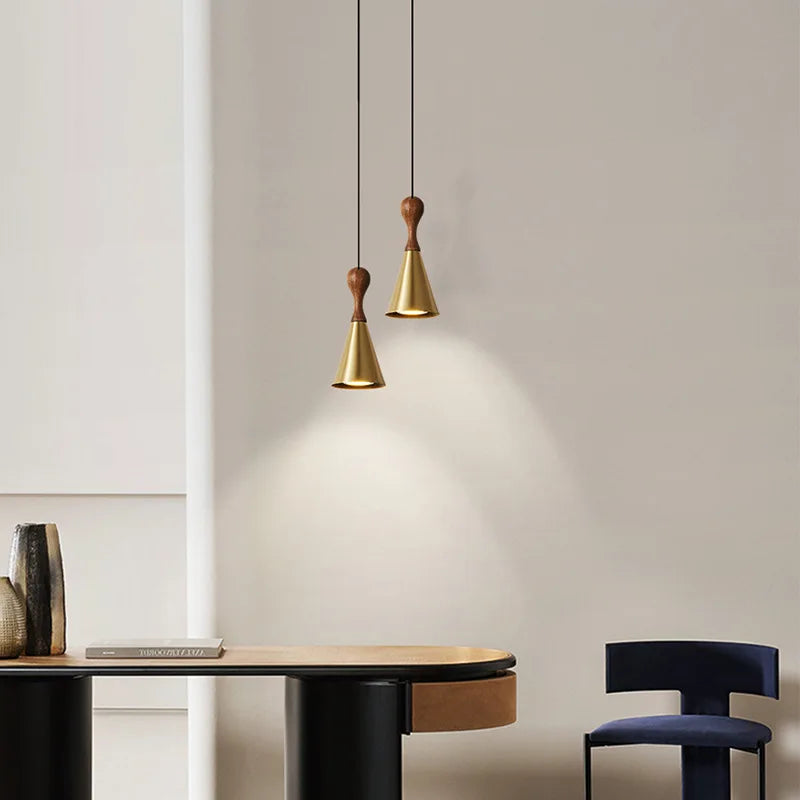 suspension moderne en cuivre noir et or pour intérieur - vue 2 sur 12