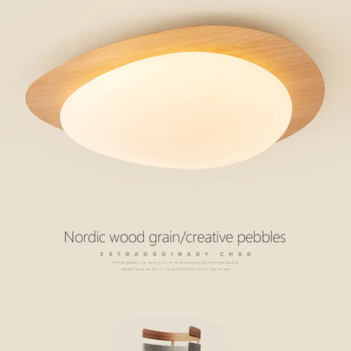 Plafonnier LED nordique texture bois pour chambre salon salle à manger étude couloir lustre intérieur décoration de la maison luminaire