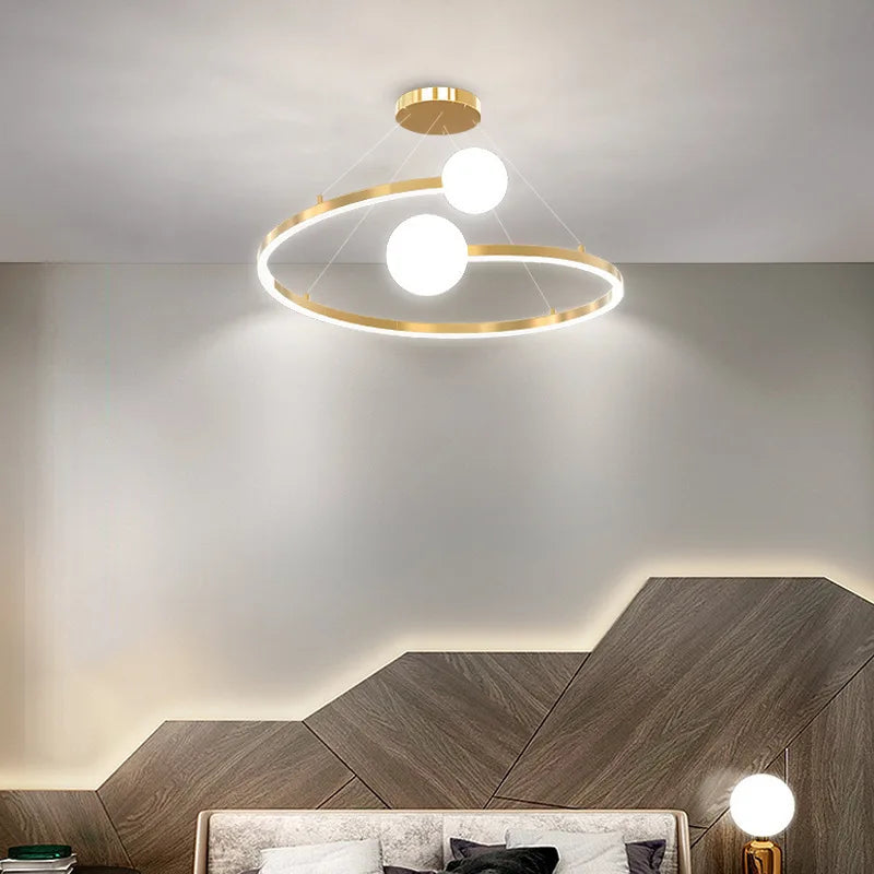 lustre nordique simple anneau led éclairage intérieur décoratif