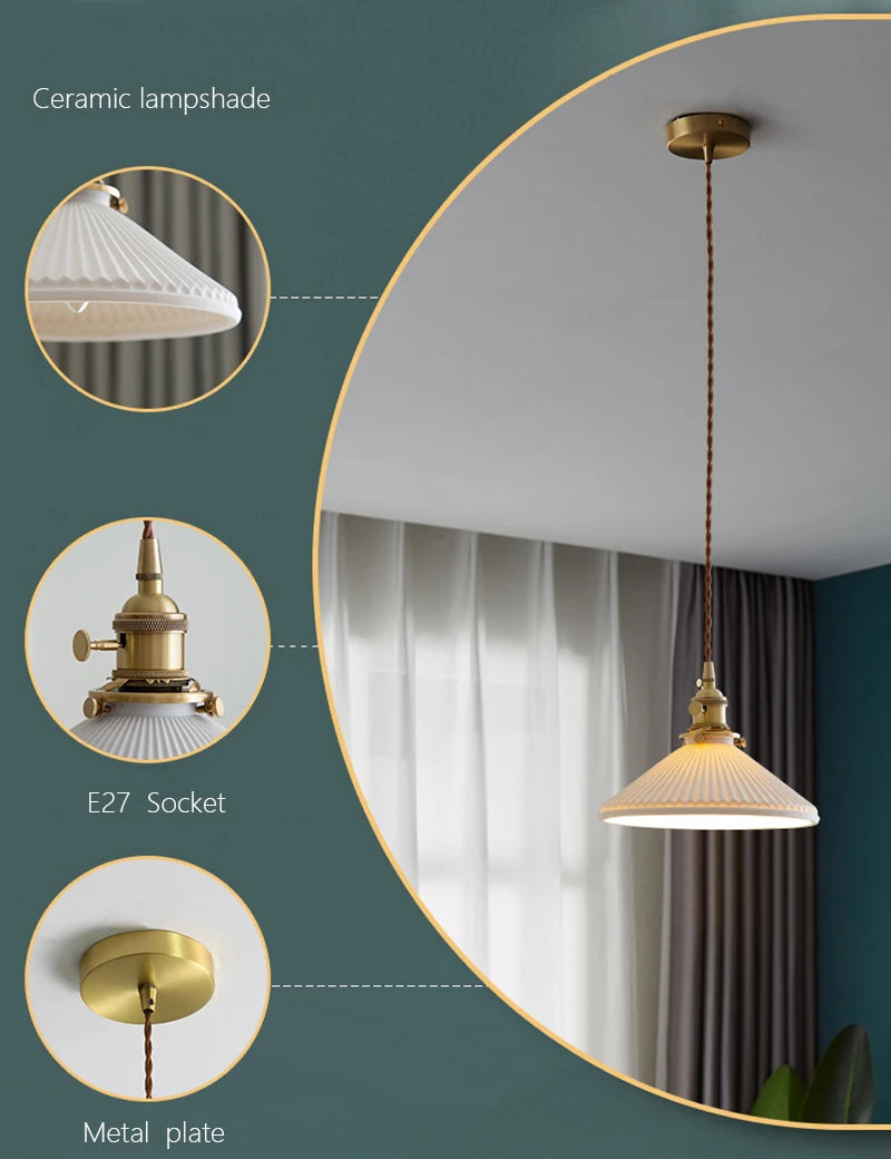 Lustre led japonais nordique luxe - vue 5 sur 10