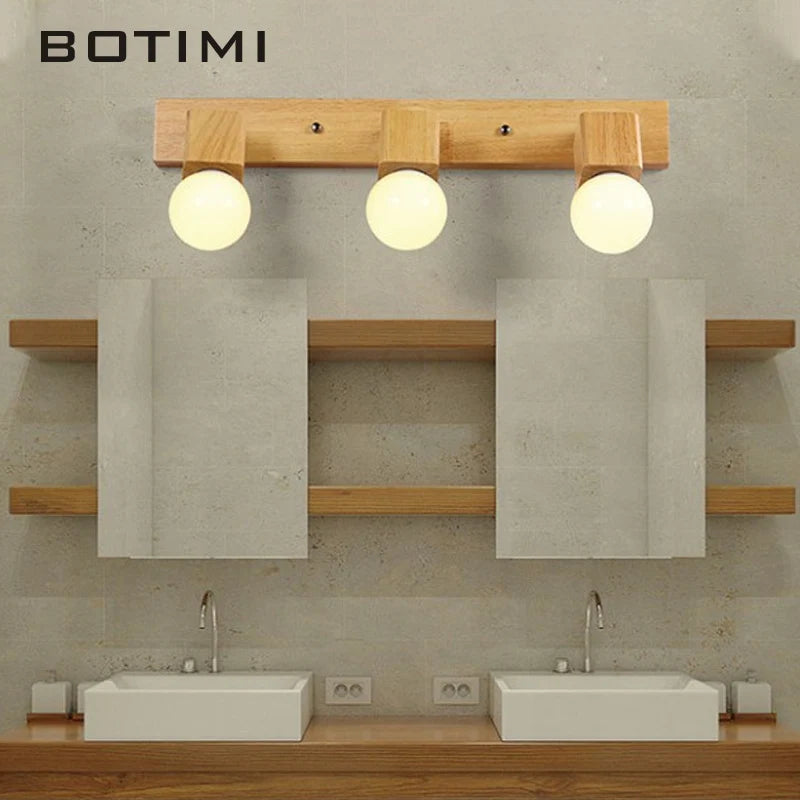 Applique murale en bois massif ajustable hôtel miroir - vue 3 sur 10