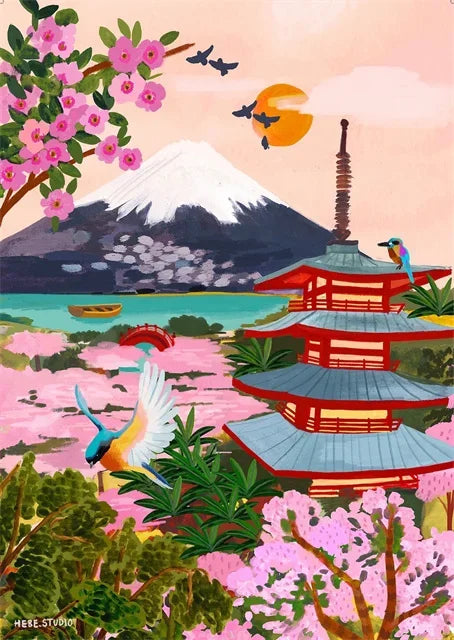 affiches colorées de paysages abstraits pour décoration intérieure