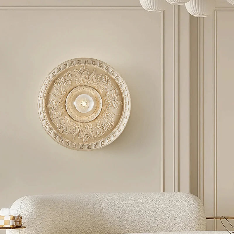 applique murale rétro haute gamme avec abat-jour en verre blanc