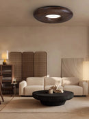 plafonnier led design rétro moderne en bois foncé grand lustre