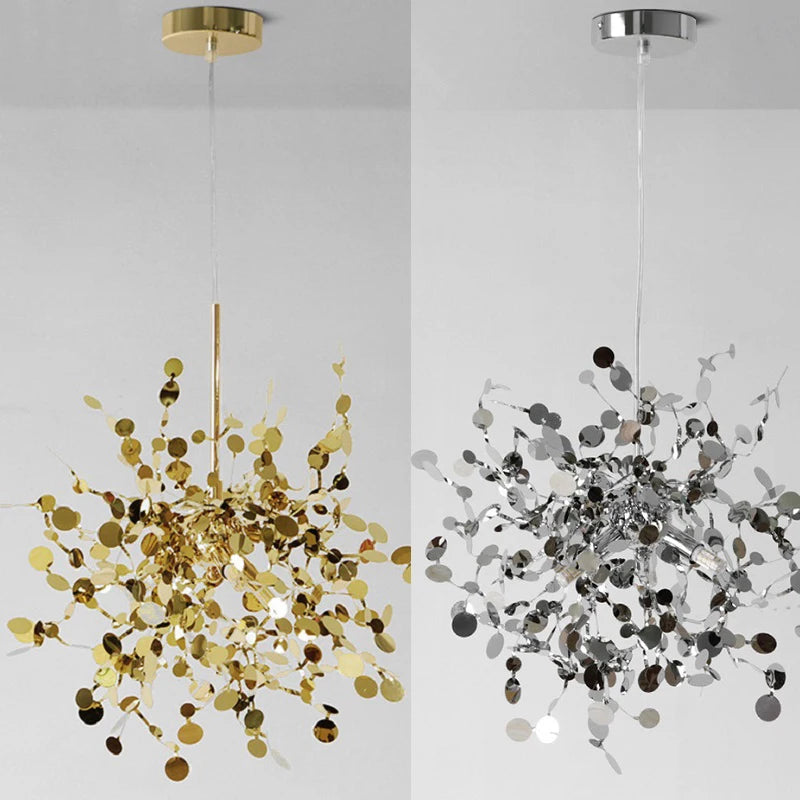suspension design moderne en acier inoxydable pour intérieur