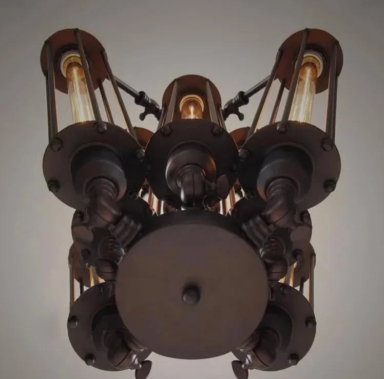 Edison ampoules lumières lustres suspension Art déco Abajur lumières noir moderne grandes lampes de Lustre créatives - vue 6 sur 6