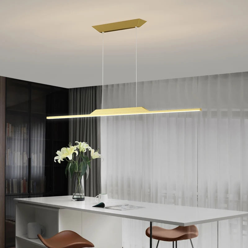 Lustre long led minimaliste avec hauteur réglable - vue 3 sur 21