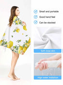 Serviette de bain microfibre motif citron floral plage