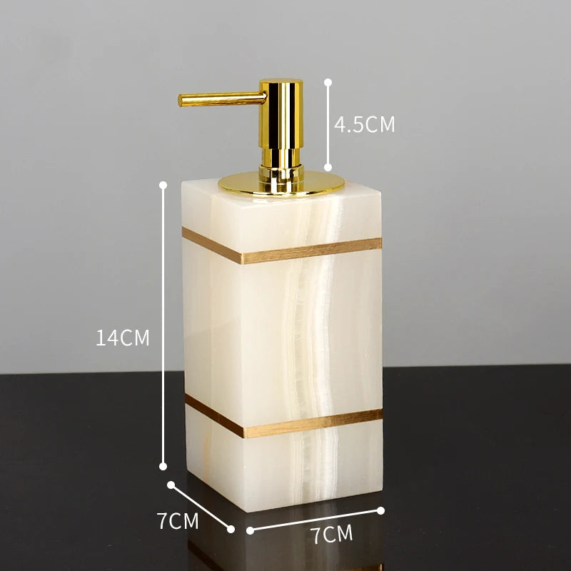 ensemble daccessoires en marbre naturel pour salle de bain - vue 16 sur 22