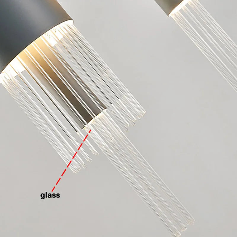 suspension moderne nordique minimaliste en fer et verre