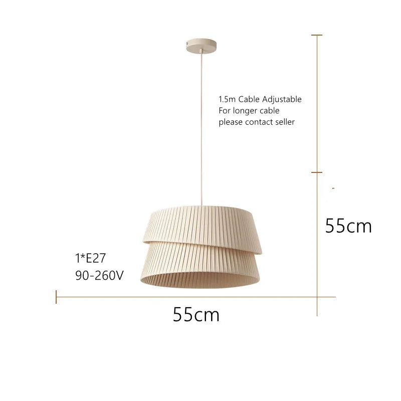Lustre arrondi crème de style bohème - vue 7 sur 8