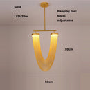 lustre artistique à led en aluminium chromé avec intensité variable