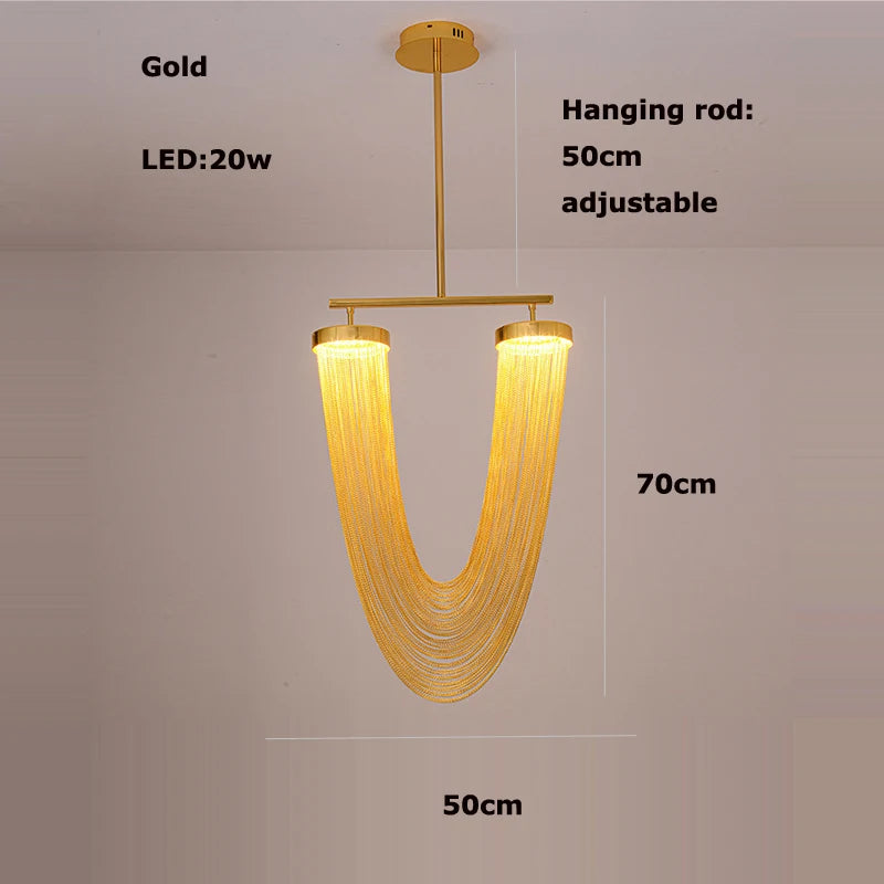 lustre artistique à led en aluminium chromé avec intensité variable - vue 21 sur 21