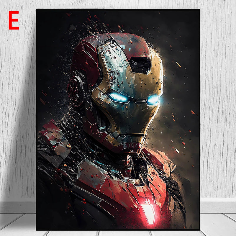 poster marvel avengers spiderman iron man hulk décoration murale