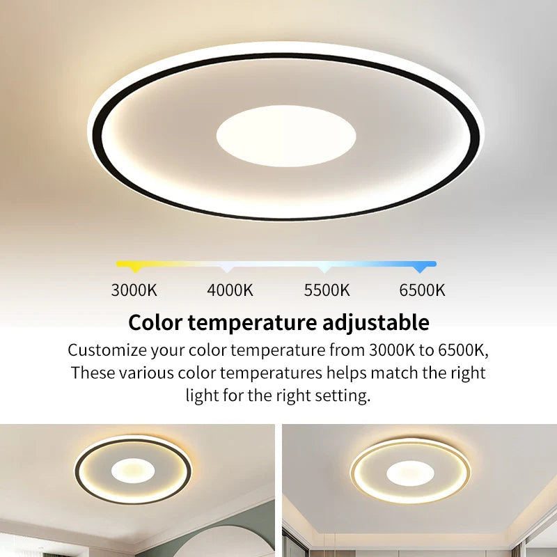 plafonnier led ultra mince rond moderne montage en surface - vue 4 sur 24