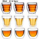 Tasses expresso double paroi verre 80ml ensemble isotherme