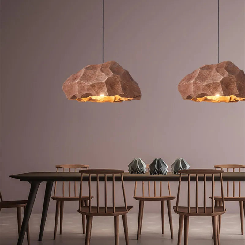 Suspension design nordique chambre Wabi Sabi LED lustre créatif décoration de la maison Restaurant Bar vestiaire luminaire - vue 4 sur 11