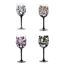 Verre à vin arbre quatre saisons peint main