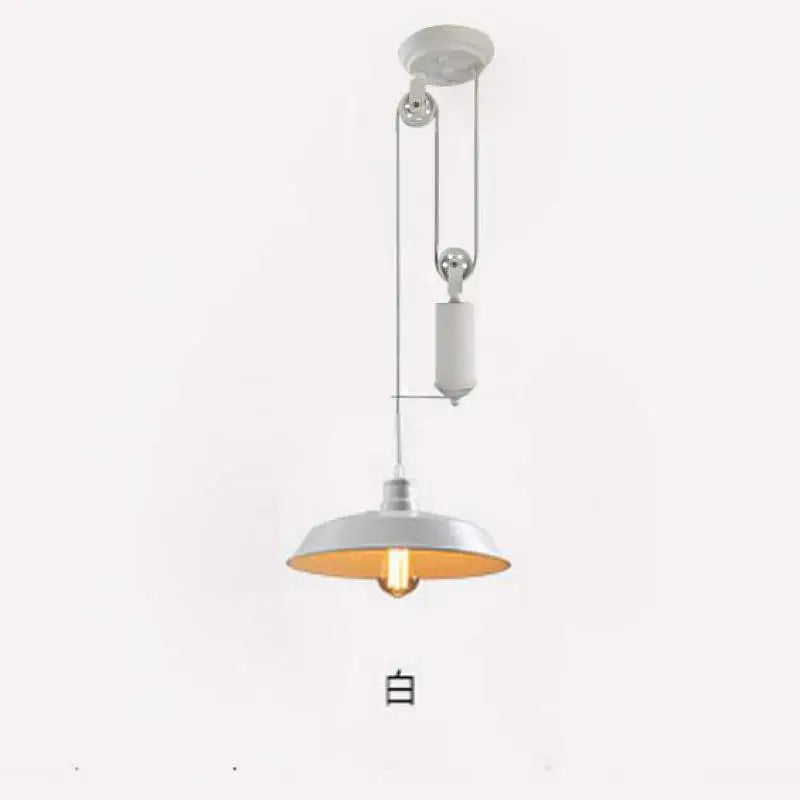 lustre industriel à poulie style loft rétro nordique éclairage bar - vue 8 sur 8