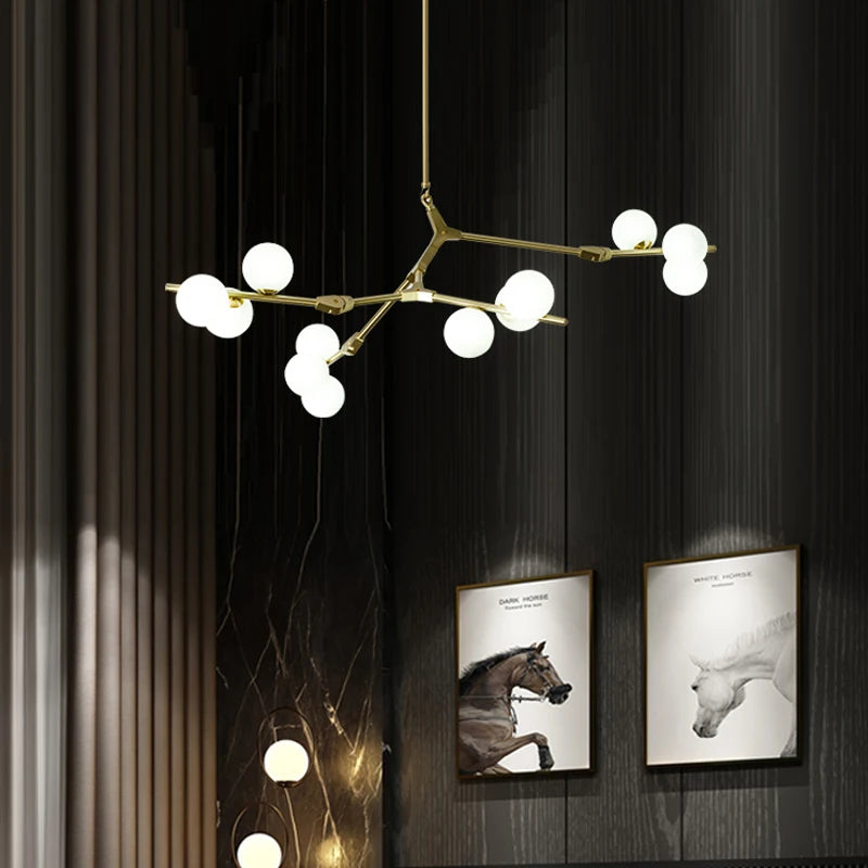lustre moderne en verre pour décoration intérieure élégante - vue 4 sur 12