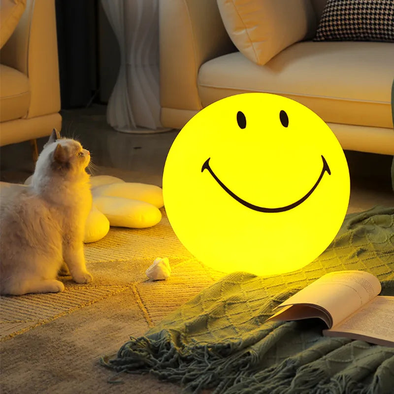 Simple sourire visage Led veilleuses USB Rechargeable PE lampe de nuit chambre d'enfants Protection des yeux chambre chevet décor lampe de bureau