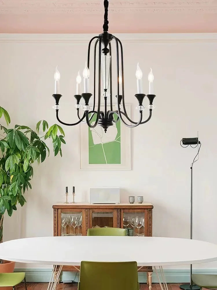 lustre rétro luxe en cristal style américain - vue 4 sur 10
