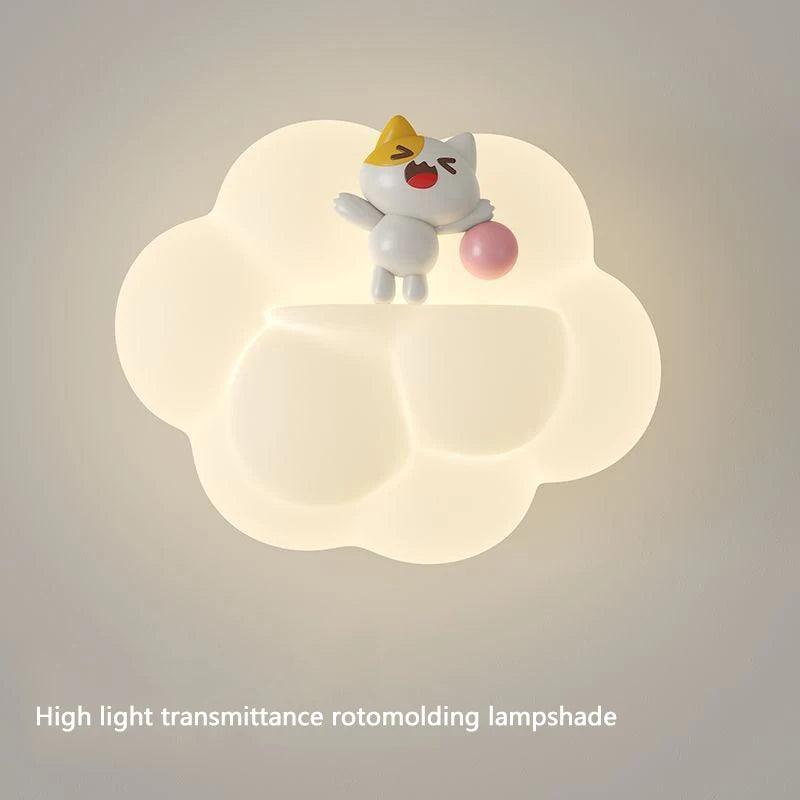 applique murale nuage ours chat singe pour enfants bébé - vue 7 sur 9