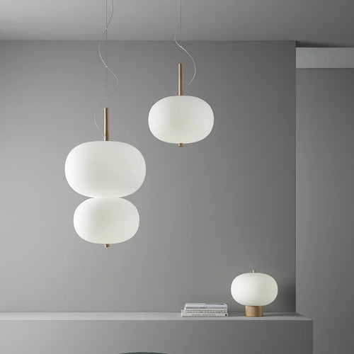 suspension scandinave grande boule de verre pour salon