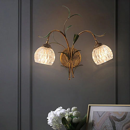 Applique murale rétro française pastorale blanc fleur