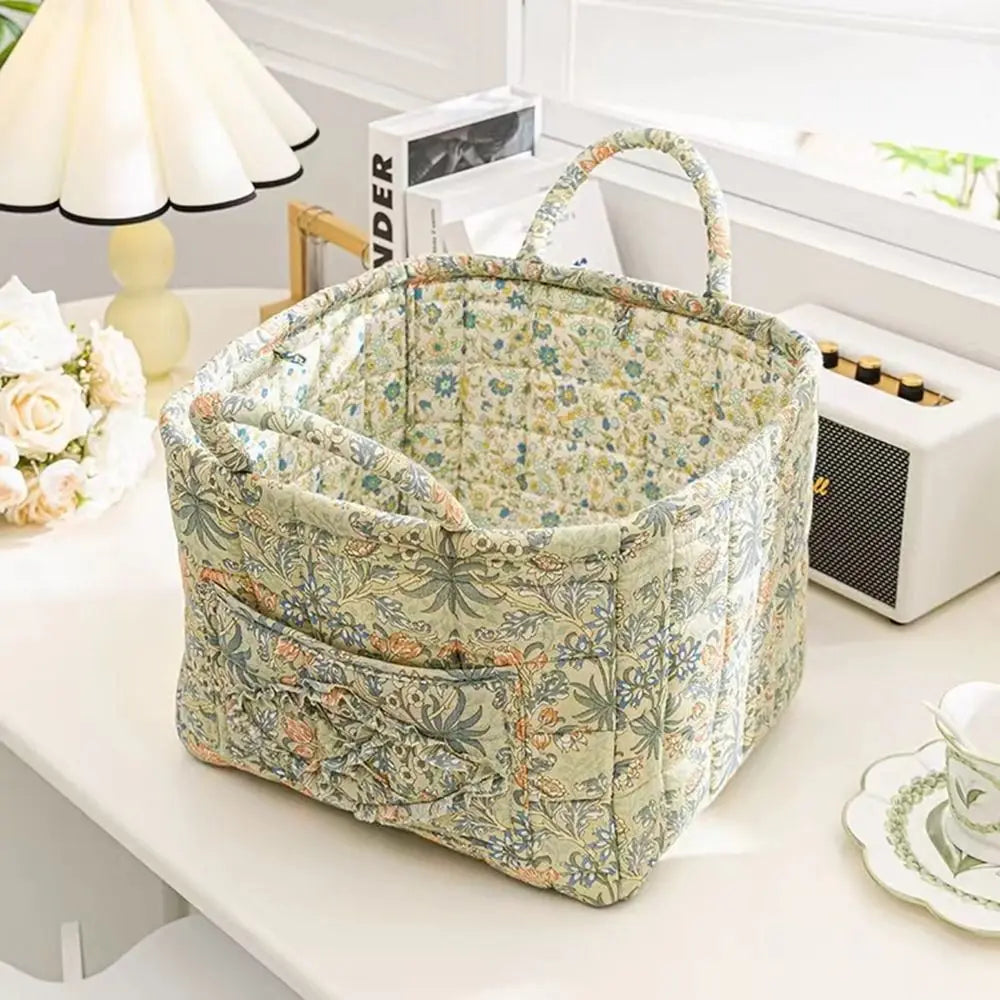 panier de rangement en tissu lavable style pastoral empilable multiusage - vue 5 sur 16