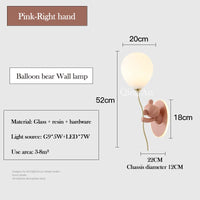 applique murale ours en ballon pour chambre d'enfant