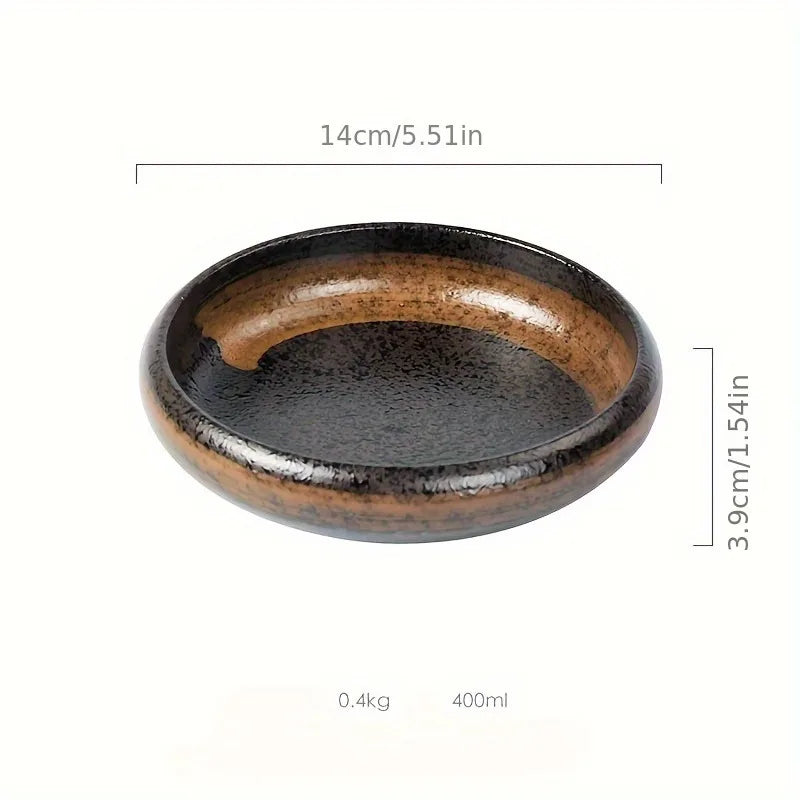 Assiette céramique émaillée 15cm style coréen minimaliste