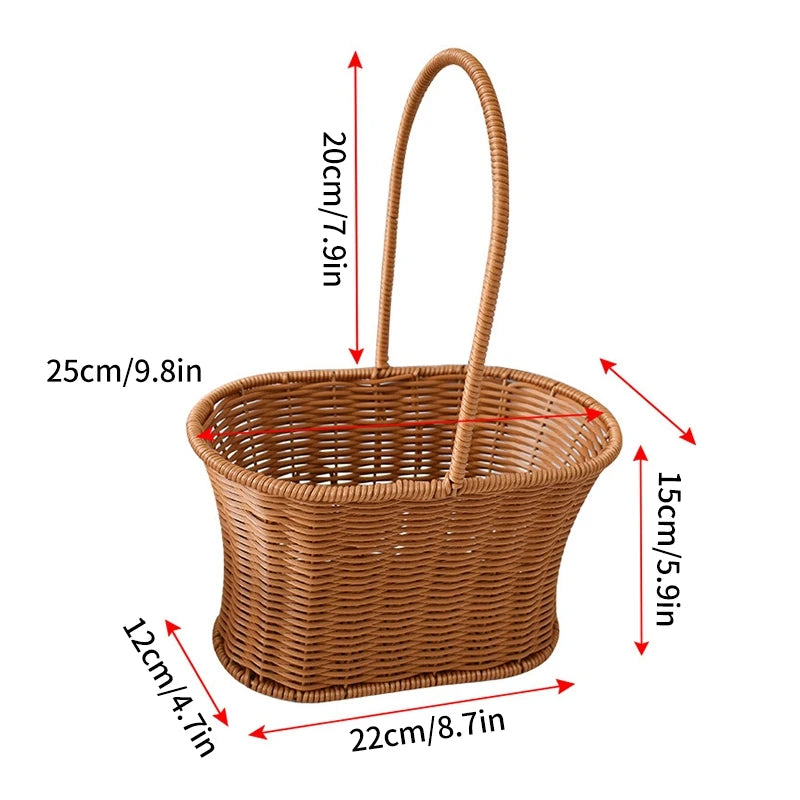 panier de pique-nique en osier pour rangement et courses - vue 17 sur 22
