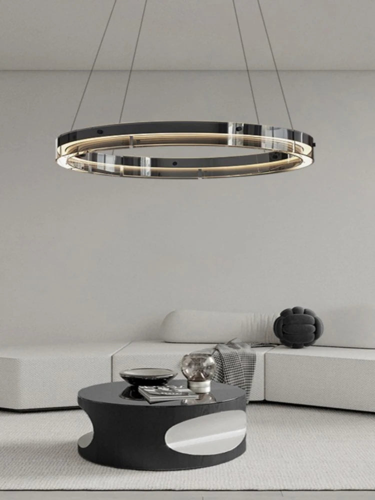 suspension circulaire en verre minimaliste italienne moderne et créative