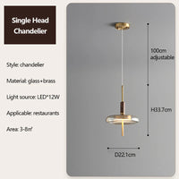 suspension en laiton et noyer design nordique luxueux