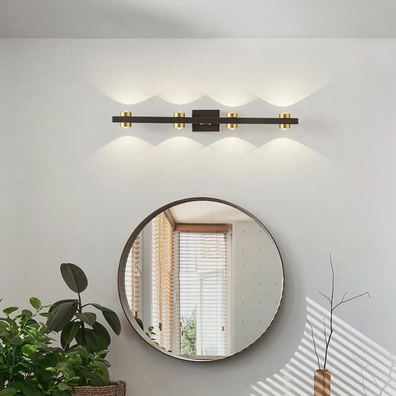Applique murale moderne miroir LED dorée - vue 4 sur 16