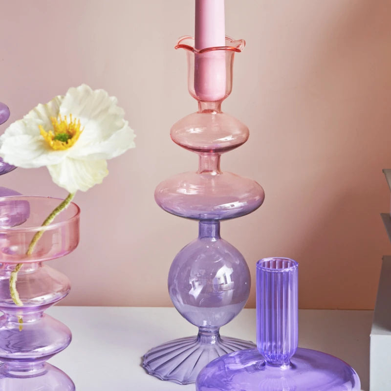 bougeoirs en verre pour décoration de mariage et cadeau Noël - vue 4 sur 24