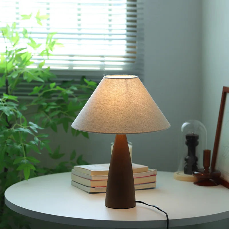 ZK50 rétro en bois massif chambre chevet salon lampe de Table chambre étude atmosphère veilleuse Imitation peau de mouton abat-jour - vue 2 sur 7
