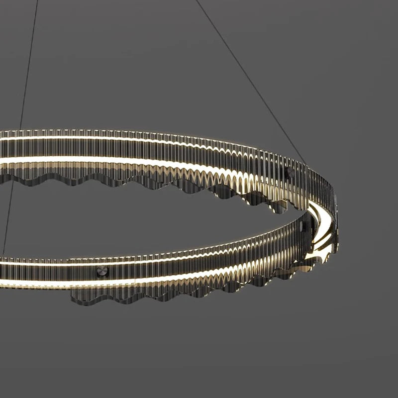 lustre moderne design rond en métal pour éclairage intérieur