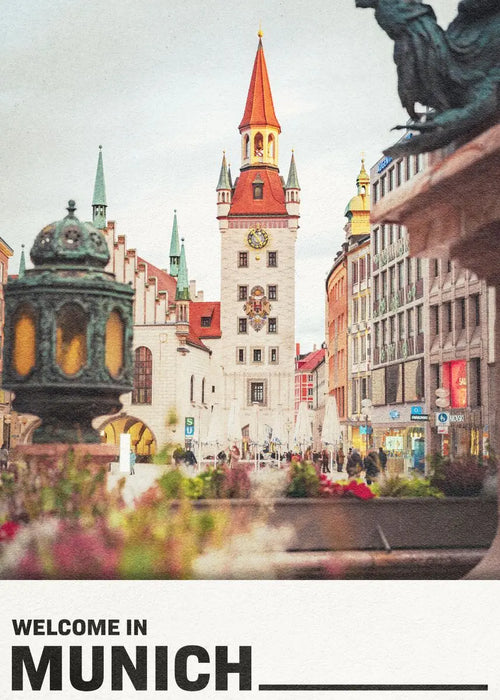 affiche de villes allemandes pour décoration artistique murale