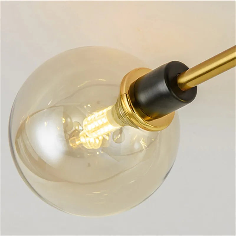 Plafonnier en verre nordique G9 LED lumière industrielle en métal pour chambre salon salle à manger étude maison intérieur loft lumière - vue 7 sur 18