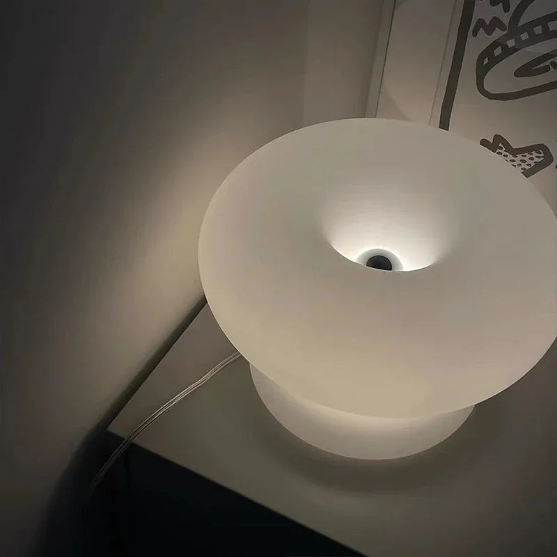 lampe de table moderne cercle laiteux à intensité réglable - vue 4 sur 6