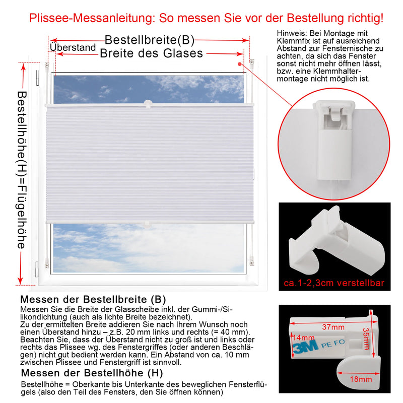 Store plissé alvéolaire occultant sans percage pour fenetre